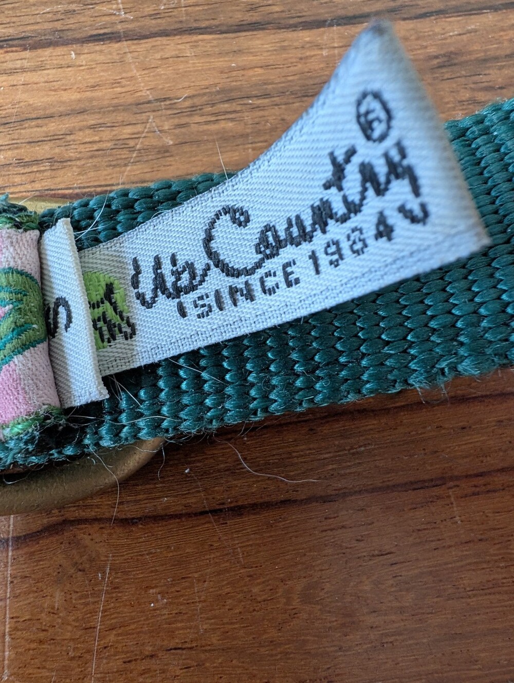Up Country Alligator Palm Tree Dog Collar Pink Green Size Small - Picture 3 of 8